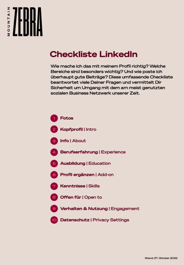 checkliste linkedin